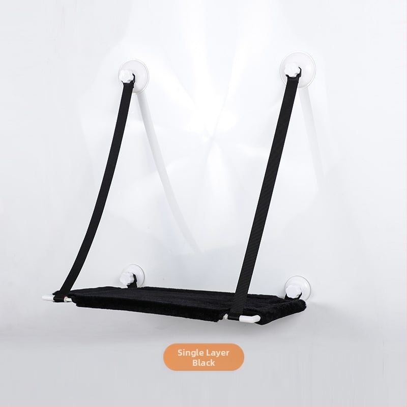 Хамак за котки с вендузи за прозореца, двойнослойно стенно закрепване за катерене и котешко гнездо