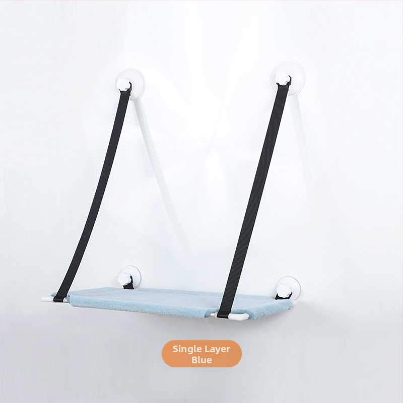 Хамак за котки с вендузи за прозореца, двойнослойно стенно закрепване за катерене и котешко гнездо