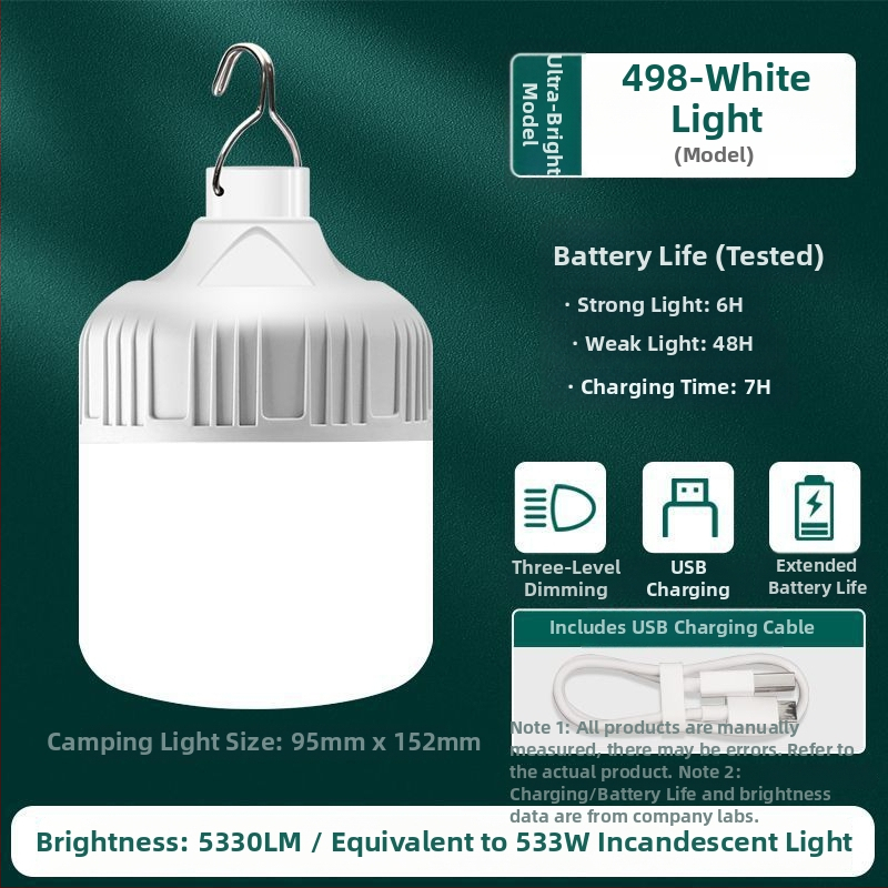 Lampă de camping reîncărcabilă pentru utilizare în interior/exterior, iluminare de urgență în cazul întreruperii curentului
