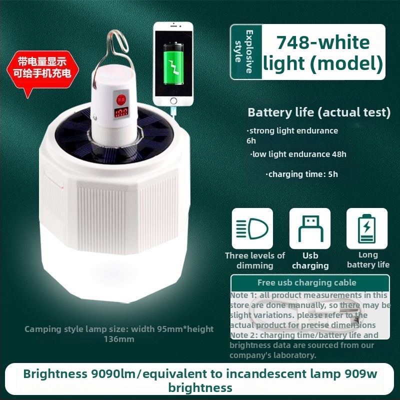 Lampă de camping reîncărcabilă pentru utilizare în interior/exterior, iluminare de urgență în cazul întreruperii curentului
