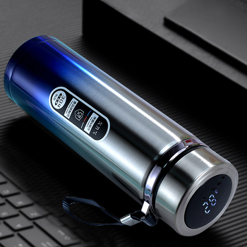 Termos din oțel inoxidabil inteligent pentru afaceri, cu ecran LED tactil, control inteligent, separare ceai-apă, interior 304 / exterior 201, izolație 12–24 h