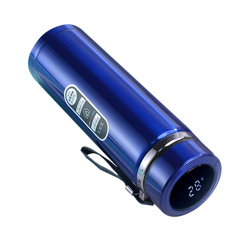 Termos din oțel inoxidabil inteligent pentru afaceri, cu ecran LED tactil, control inteligent, separare ceai-apă, interior 304 / exterior 201, izolație 12–24 h