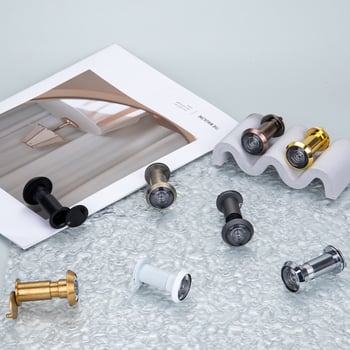 Vizor de ușă cu ochi de pisică, reglabil, vedere din interior și exterior, anti-furt, aliaj de zinc/cupru pur, stil modern minimalist