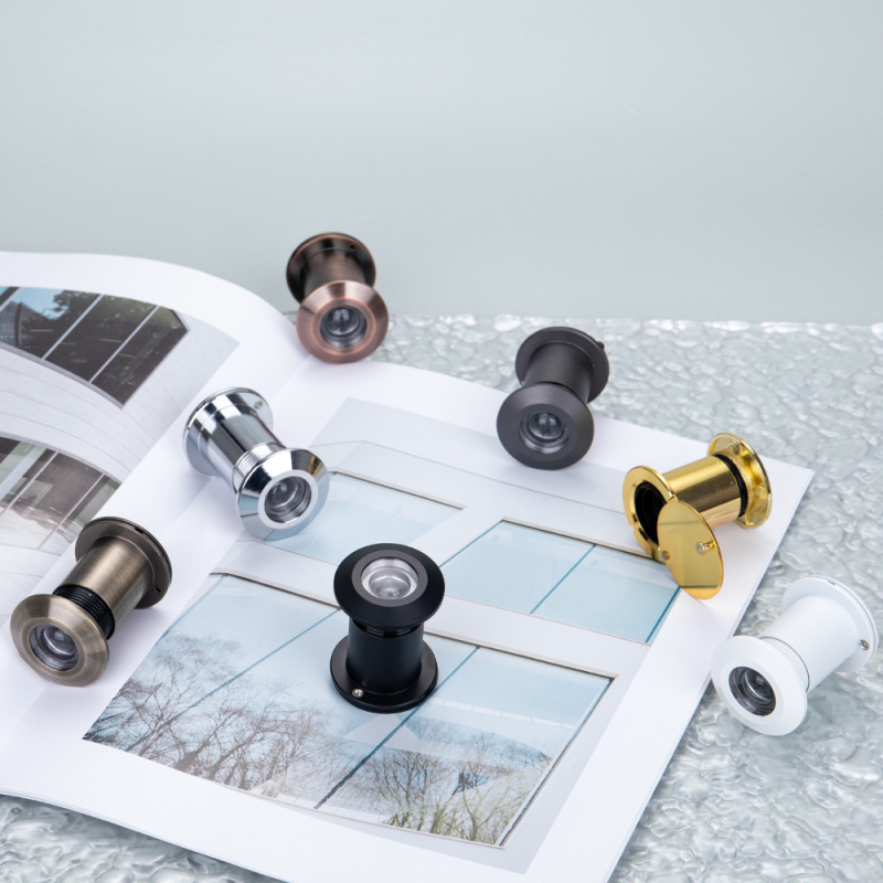 Vizor de ușă cu ochi de pisică, reglabil, vedere din interior și exterior, anti-furt, aliaj de zinc/cupru pur, stil modern minimalist