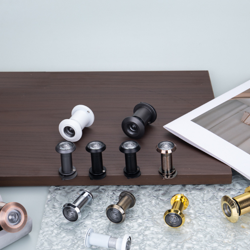 Vizor de ușă cu ochi de pisică, reglabil, vedere din interior și exterior, anti-furt, aliaj de zinc/cupru pur, stil modern minimalist