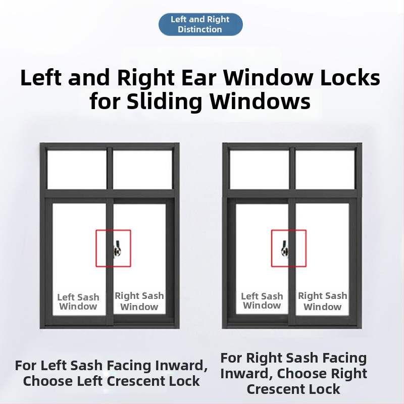 Zámok v tvare mesiaca typu B | Nerezová oceľ a plastická oceľ | Pre dvere a okná | Moderný štýl