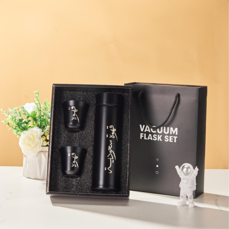 Cană termos cu pereți dubli, compartiment pentru ceai, interior 304 inox, exterior 201 inox, izolație 6–12 ore, cutie cadou