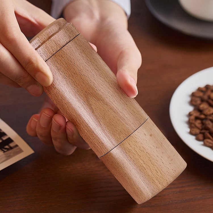 Lbeans Χειροκίνητος ξύλινος μύλος καφέ – ρετρό στιλ, μασίβ ξύλο