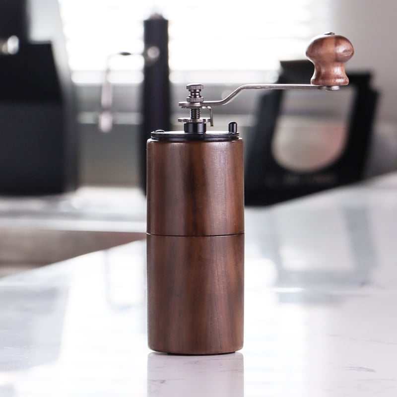 Lbeans Χειροκίνητος ξύλινος μύλος καφέ – ρετρό στιλ, μασίβ ξύλο