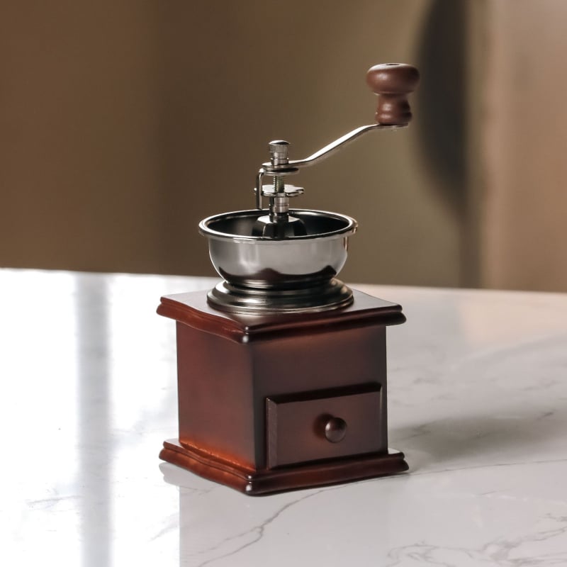Lbeans Χειροκίνητος ξύλινος μύλος καφέ – ρετρό στιλ, μασίβ ξύλο