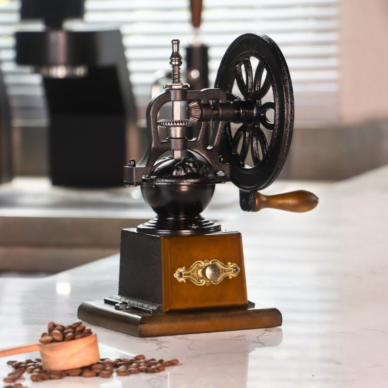Lbeans Χειροκίνητος ξύλινος μύλος καφέ – ρετρό στιλ, μασίβ ξύλο
