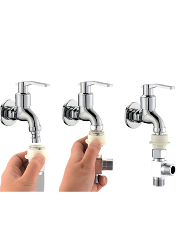 Tee za perilicu Quick-Connect: troputni priključak, ulaz-izlaz 1-2, mesing, keramički disk jezgre ventila