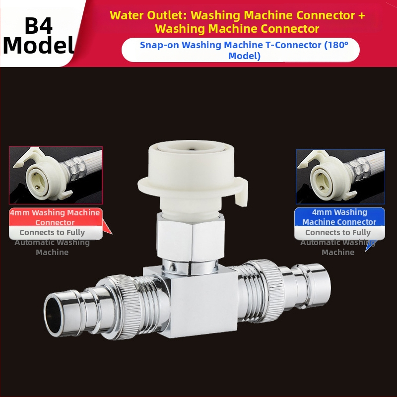 Tee pre práčku Quick-Connect: trojcestný, vstup-výstup 1-2, mosadz, keramický jadrový ventil