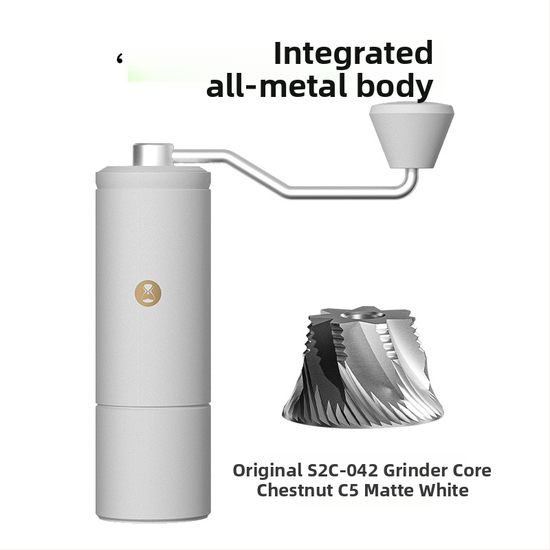 Ručný kávový mlyn Timemore C2S/C3S/S3 — kovové telo a kovová rukoväť