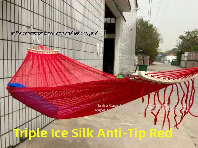 Хамак от ледено-ситова мрежеста тъкан, дишащ за външна употреба, носимост 250 кг, тегло 650 г