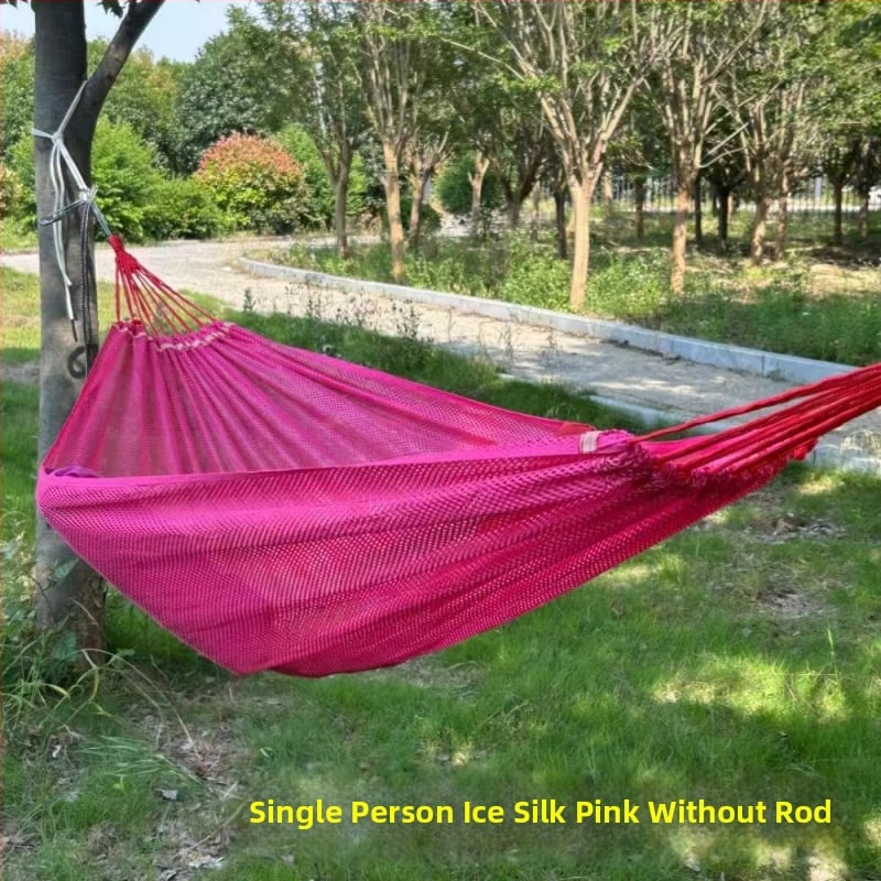 Хамак от ледено-ситова мрежеста тъкан, дишащ за външна употреба, носимост 250 кг, тегло 650 г