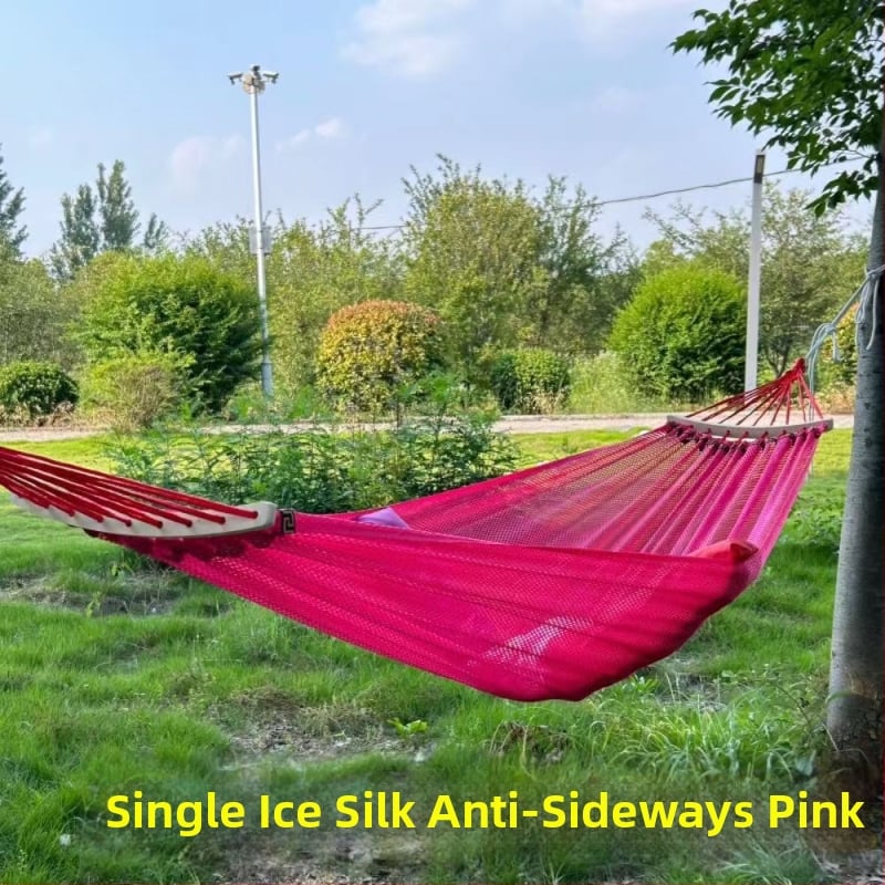 Хамак от ледено-ситова мрежеста тъкан, дишащ за външна употреба, носимост 250 кг, тегло 650 г