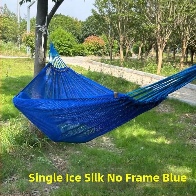 Хамак от ледено-ситова мрежеста тъкан, дишащ за външна употреба, носимост 250 кг, тегло 650 г