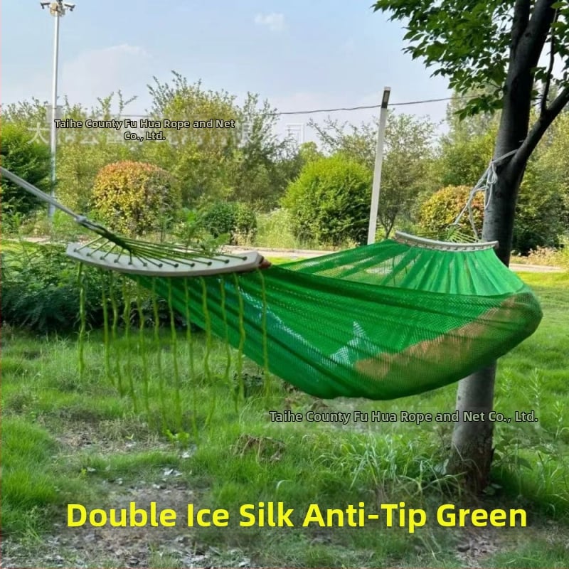 Хамак от ледено-ситова мрежеста тъкан, дишащ за външна употреба, носимост 250 кг, тегло 650 г