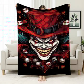 Cuvertură flanelă cu temă clovn — poliester ușor sub 300 g, personalizabilă cu poze, potrivită pentru toate anotimpurile