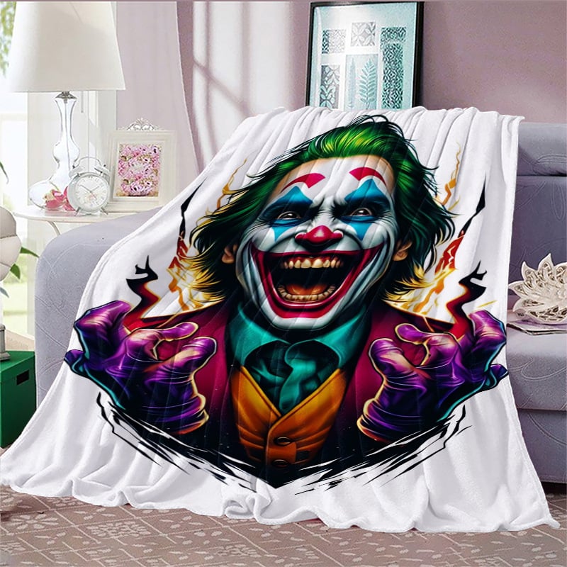 Cuvertură flanelă cu temă clovn — poliester ușor sub 300 g, personalizabilă cu poze, potrivită pentru toate anotimpurile