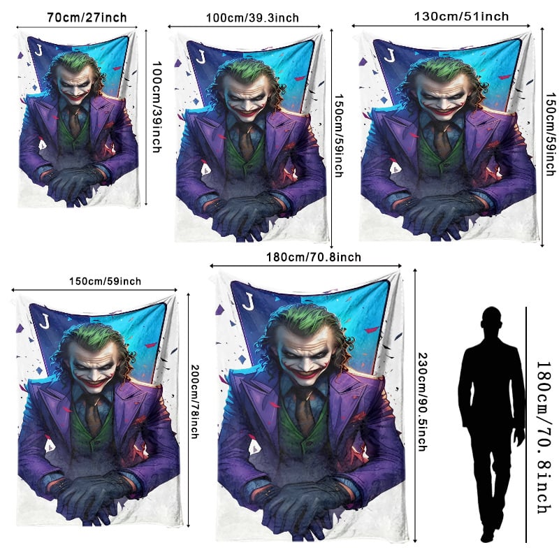 Cuvertură flanelă cu temă clovn — poliester ușor sub 300 g, personalizabilă cu poze, potrivită pentru toate anotimpurile