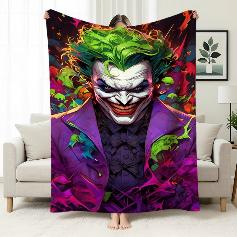 Cuvertură flanelă cu temă clovn — poliester ușor sub 300 g, personalizabilă cu poze, potrivită pentru toate anotimpurile