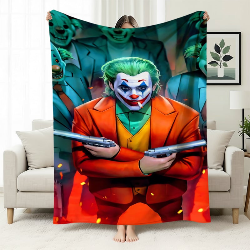 Cuvertură flanelă cu temă clovn — poliester ușor sub 300 g, personalizabilă cu poze, potrivită pentru toate anotimpurile