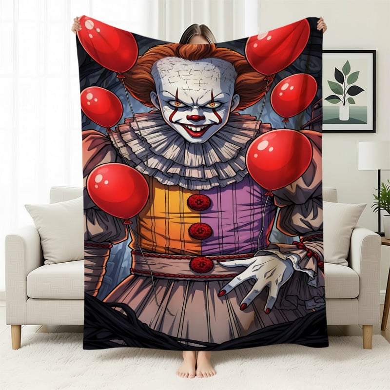 Cuvertură flanelă cu temă clovn — poliester ușor sub 300 g, personalizabilă cu poze, potrivită pentru toate anotimpurile