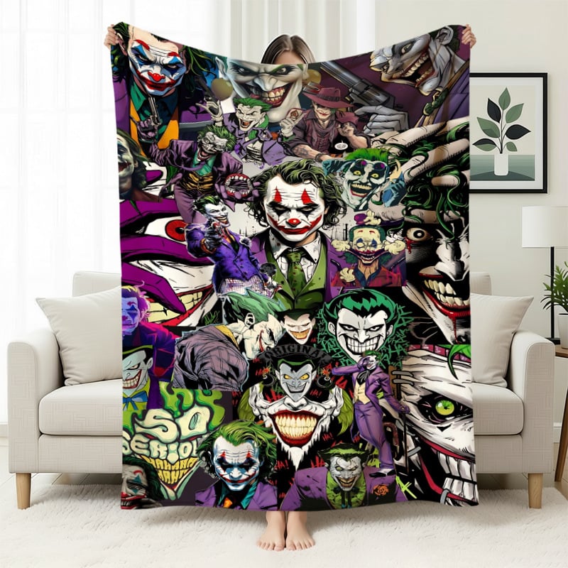 Cuvertură flanelă cu temă clovn — poliester ușor sub 300 g, personalizabilă cu poze, potrivită pentru toate anotimpurile