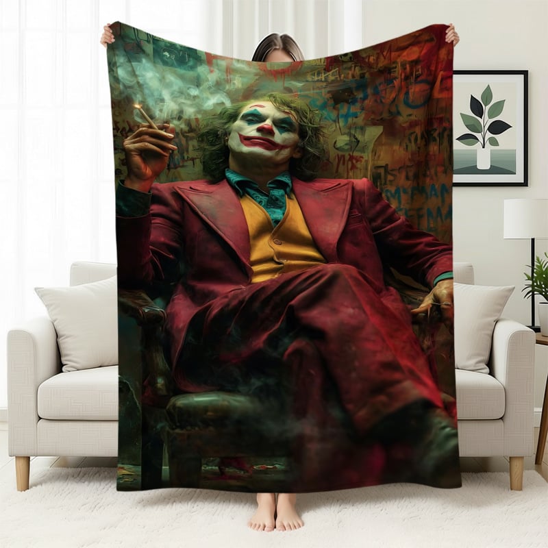 Cuvertură flanelă cu temă clovn — poliester ușor sub 300 g, personalizabilă cu poze, potrivită pentru toate anotimpurile