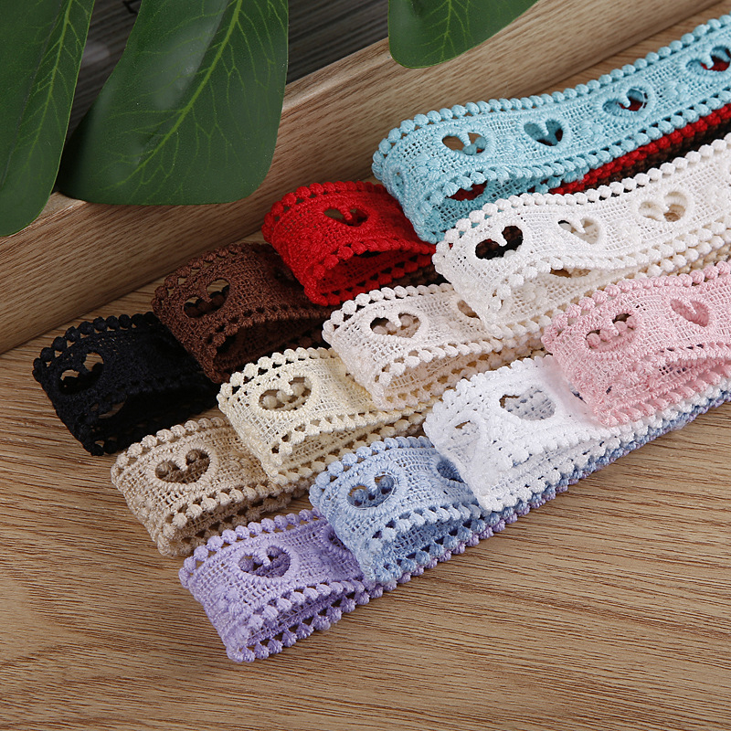 Xinya Szív alakú kötött szalag hajdísz, DIY kézműves, hajhoz és ruházathoz