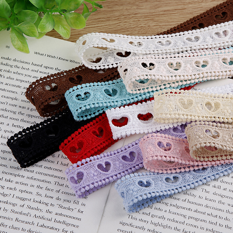 Xinya Szív alakú kötött szalag hajdísz, DIY kézműves, hajhoz és ruházathoz