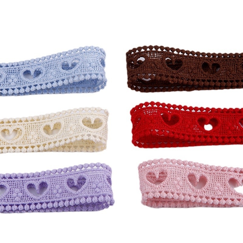 Xinya Szív alakú kötött szalag hajdísz, DIY kézműves, hajhoz és ruházathoz