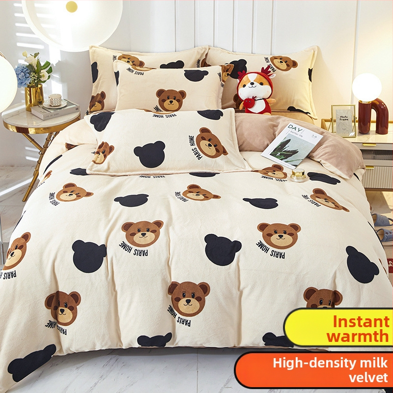 Povlak na paplón zo mliečneho velúru, dvojstranné podšitie, zimná chlpatá textúra, vzor: prúžky, geometrický, kreslený; tkanie: česanie; potlač a farbenie; povlak na paplón