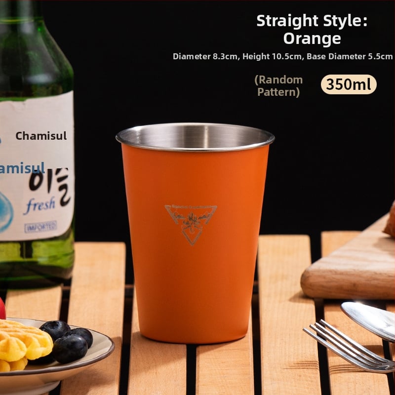 Къмпинг чаша за кафе от 304 неръждаема стомана, еднослойна, преносима • модел A300-350 • тегло 58 г • за 1 човек