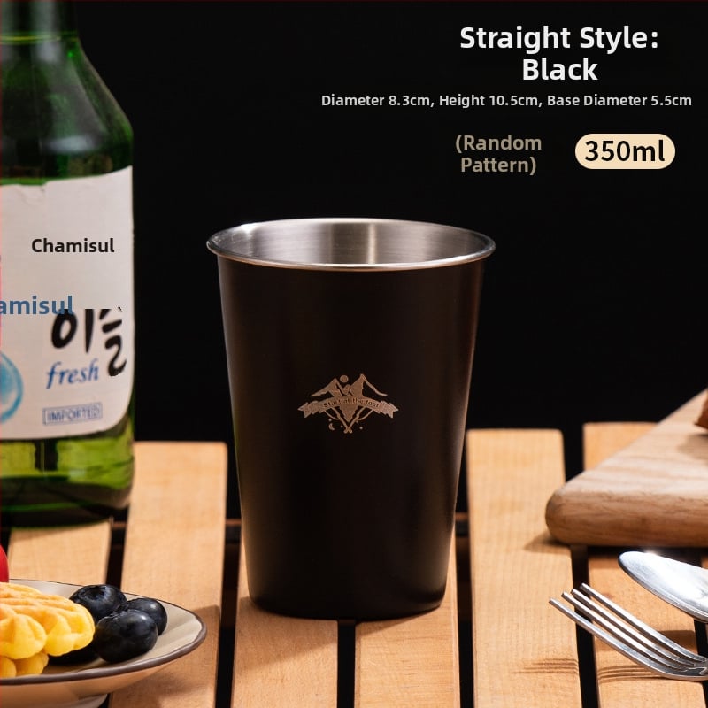 Къмпинг чаша за кафе от 304 неръждаема стомана, еднослойна, преносима • модел A300-350 • тегло 58 г • за 1 човек