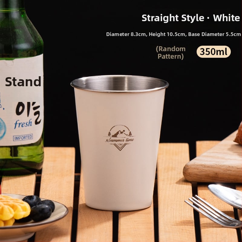 Къмпинг чаша за кафе от 304 неръждаема стомана, еднослойна, преносима • модел A300-350 • тегло 58 г • за 1 човек