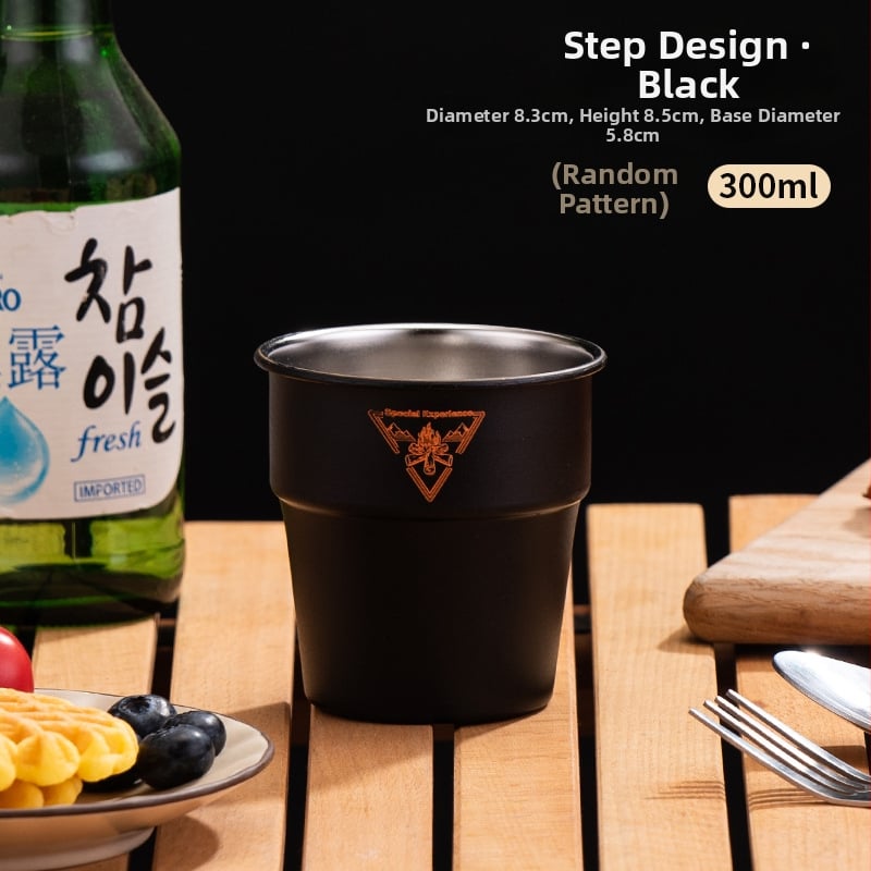 Къмпинг чаша за кафе от 304 неръждаема стомана, еднослойна, преносима • модел A300-350 • тегло 58 г • за 1 човек