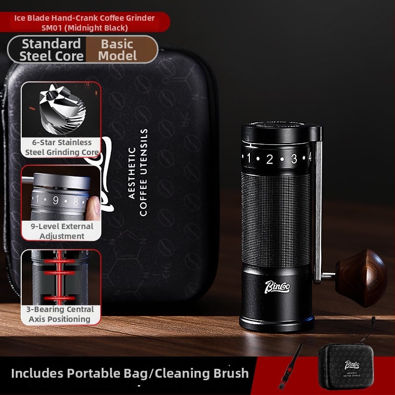 Bincoo Χειροκίνητος Αλεστήρας Καφέ από Ανοξείδωτο Ατσάλι με Εξωτερική Ρύθμιση – 500 g