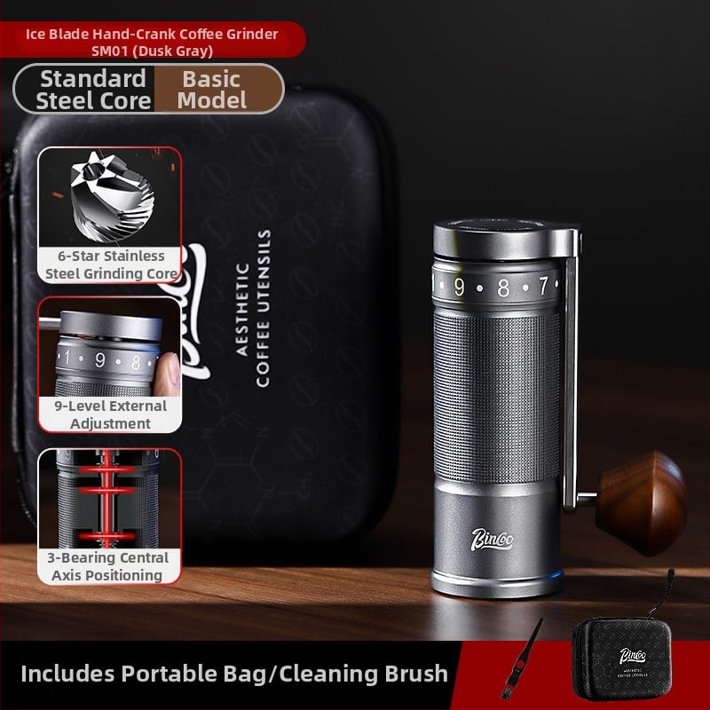 Bincoo Χειροκίνητος Αλεστήρας Καφέ από Ανοξείδωτο Ατσάλι με Εξωτερική Ρύθμιση – 500 g