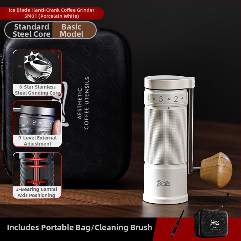 Bincoo Χειροκίνητος Αλεστήρας Καφέ από Ανοξείδωτο Ατσάλι με Εξωτερική Ρύθμιση – 500 g