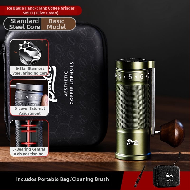 Bincoo Χειροκίνητος Αλεστήρας Καφέ από Ανοξείδωτο Ατσάλι με Εξωτερική Ρύθμιση – 500 g
