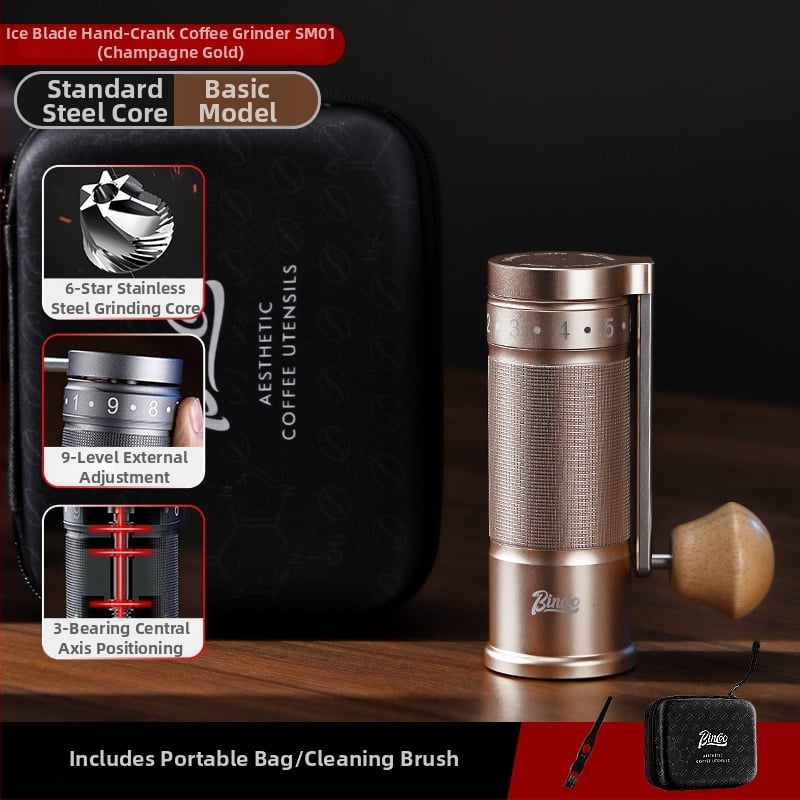 Bincoo Χειροκίνητος Αλεστήρας Καφέ από Ανοξείδωτο Ατσάλι με Εξωτερική Ρύθμιση – 500 g