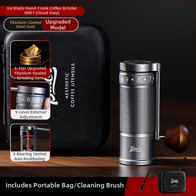 Bincoo Χειροκίνητος Αλεστήρας Καφέ από Ανοξείδωτο Ατσάλι με Εξωτερική Ρύθμιση – 500 g