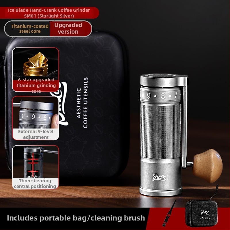 Bincoo Χειροκίνητος Αλεστήρας Καφέ από Ανοξείδωτο Ατσάλι με Εξωτερική Ρύθμιση – 500 g
