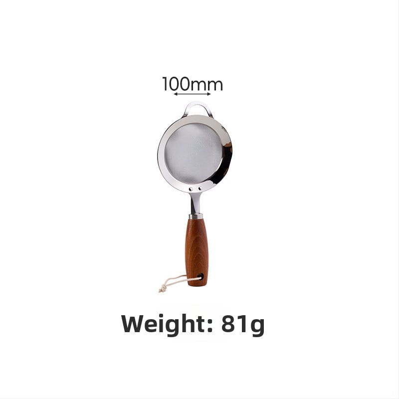 Jueshi Bățător pentru ouă cu mâner din lemn și separator de gălbenuș – Instrument din oțel inoxidabil, cu suport staționar, pentru bătut ouă, separare gălbenuș și filtrare pentru hrana bebelușilor