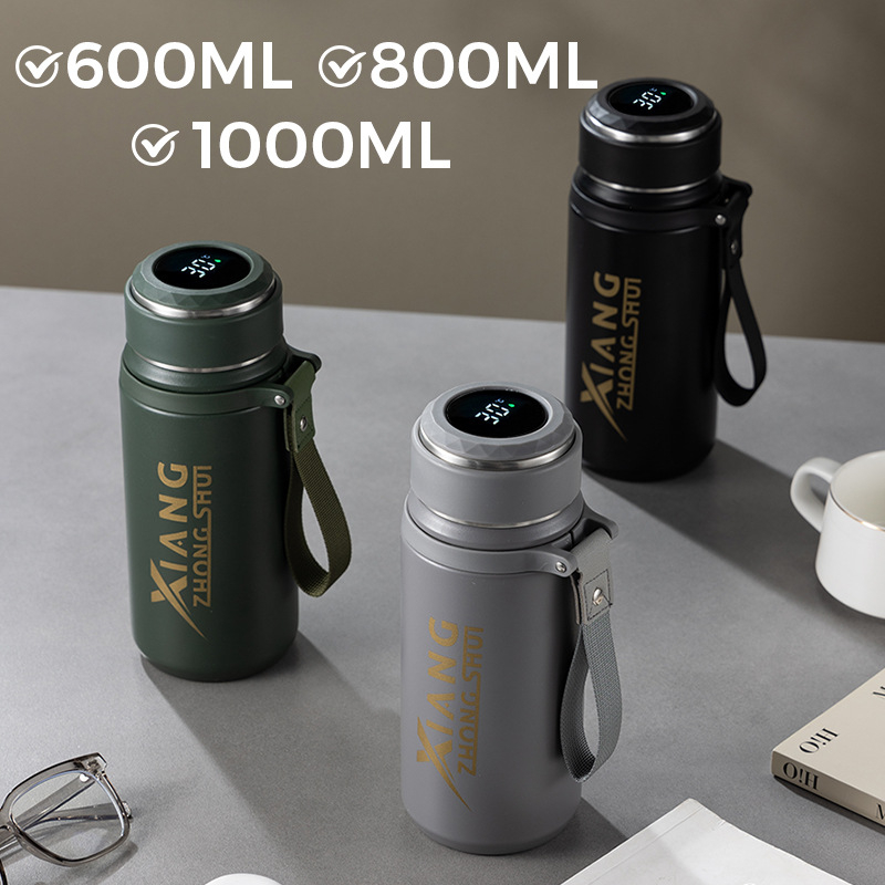 Termos cu funie pentru purtare, interior din oțel inoxidabil 316, carcasă din oțel inoxidabil 201, izolație vid 6–12 ore, logo personalizabil