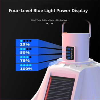 Lampă LED pentru camping, alimentare solară, baterie Li-ion încorporată, 3V, 10W, telecomandă