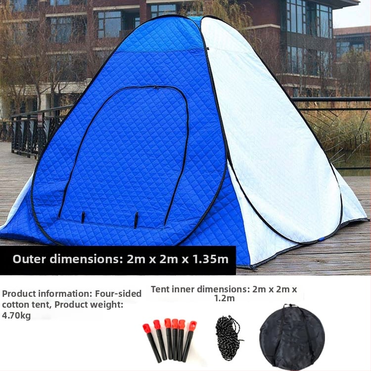 Зимна палатка за ледено риболов със автоматично разпъване, пирамидална едностепенна конструкция, тегло 4,7 кг, пръти от фибростъкло, Oxford плат вътрешен и външен